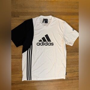 Adidas Men's Black and White Short Sleeve Tee